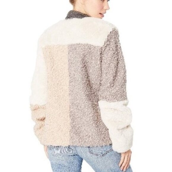 Sam Edelman Sherpa Faux Fur Patchwork Teddy Coat - Picture 7 of 7